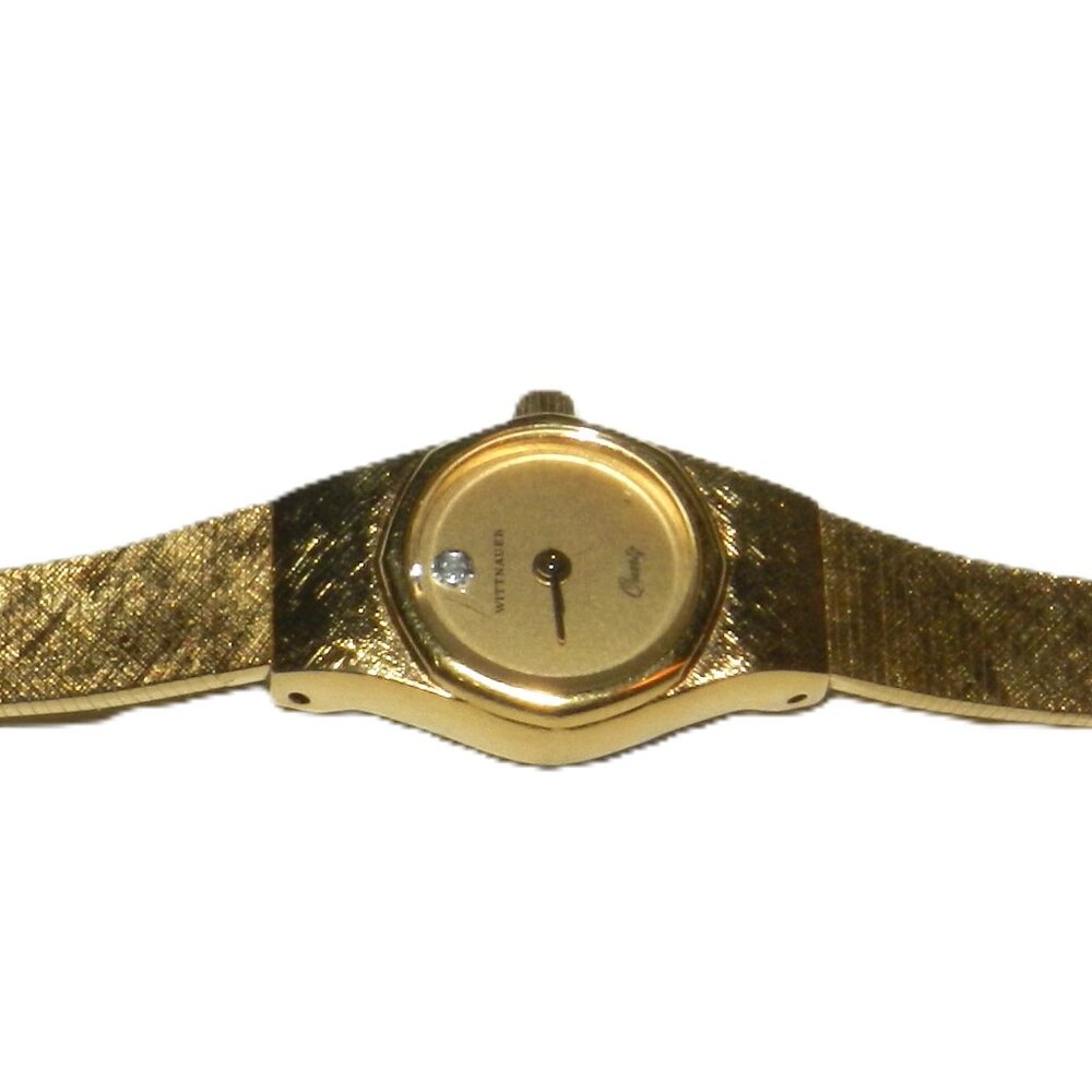 Vintage Wittnauer Ladies Gold Tone Wrist Watch W Diamond 16.5 mm